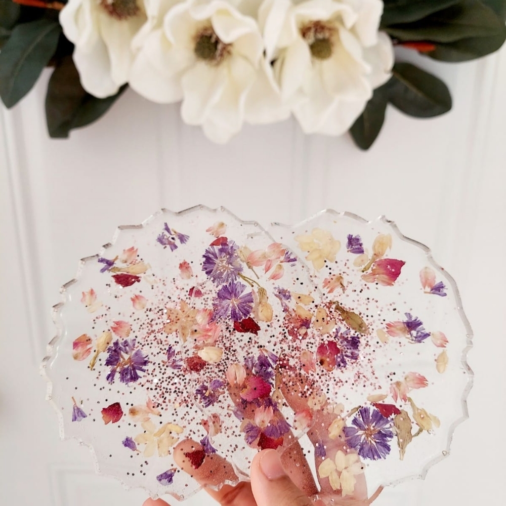 Round Flower Coasters - Picture 2 of 3